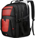Large Travel Backpack, 50L Laptop Backpack for Men 17.3 Inch, TSA Approved, Heavy Duty with Charging, Anti Theft for College Business Work, Red