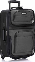 Travel Select Amsterdam Softside Expandable Luggage with Rolling Wheels, Gray, 21-Inch Carry-on