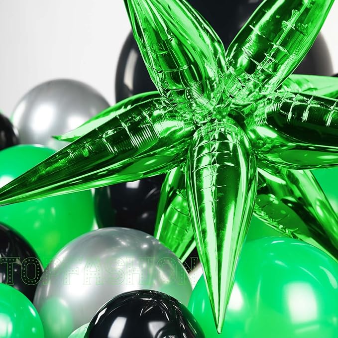 Black green and Silver Balloon Garland Arch Kit 130+ Pieces with green and Silver Stars, Graduation Certificate Graduation Cap GRAD Letters Mylar Balloons for 2025 Graduation Prom Decorations