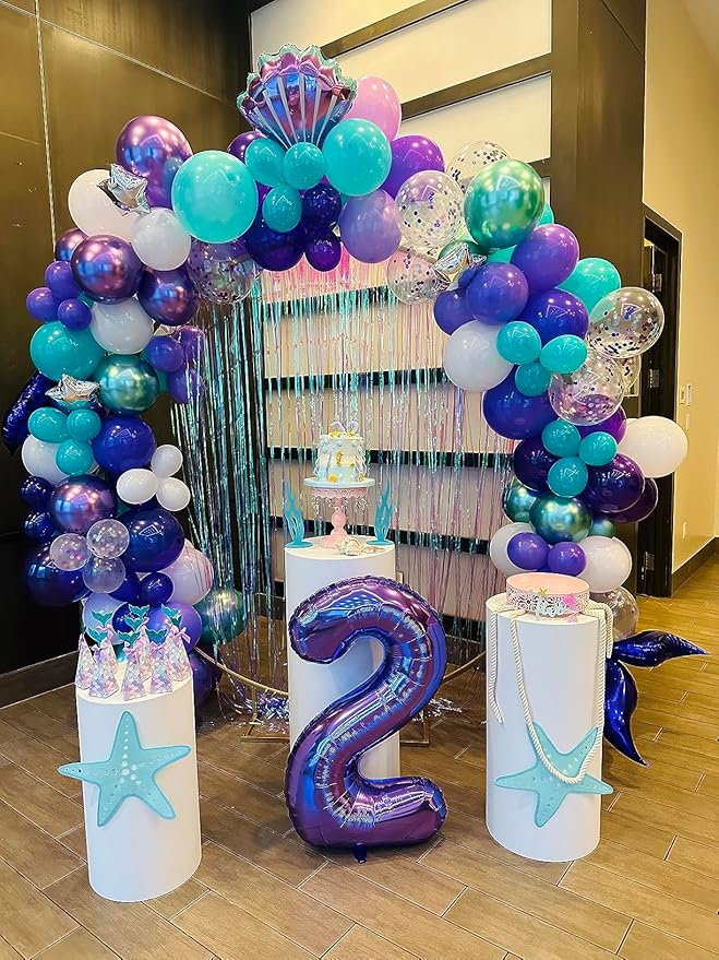 Numbers Balloon 40 Inch, Purple Balloons for Birthday Party Decoration, Large Number Two Ballon for 2, 12, 26, 27, 2026 Celebration, Graduation, Birthday, Baby Shower, Anniversary Decor