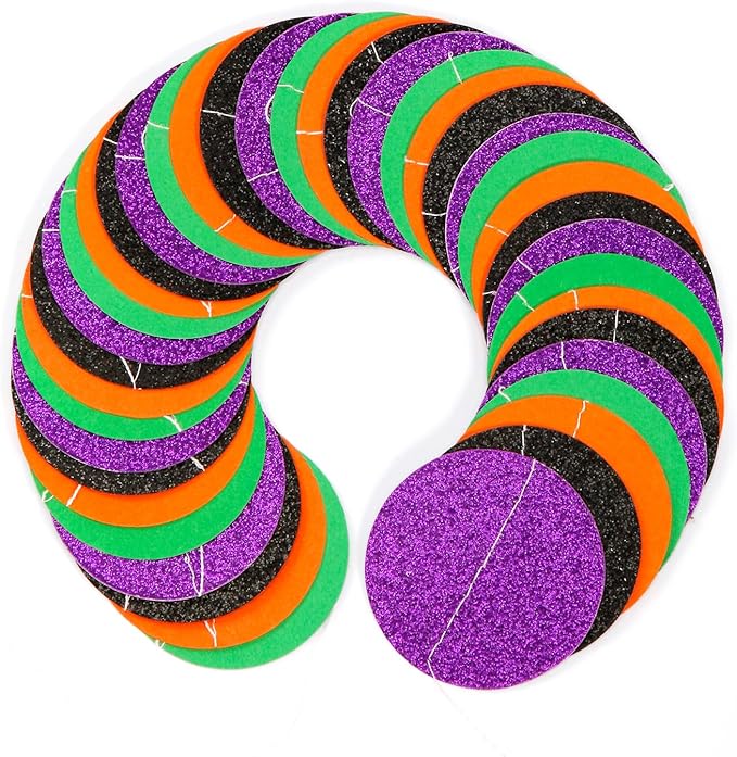 Black-Purple Orange-Green Halloween Party-Decorations Supplies - 52Ft Indoor Streamers Banner,Spooky Birthday Hanging Garland,Outdoor Horror Themed Wedding Baby Shower Wall Backdrop Decor Burgleda