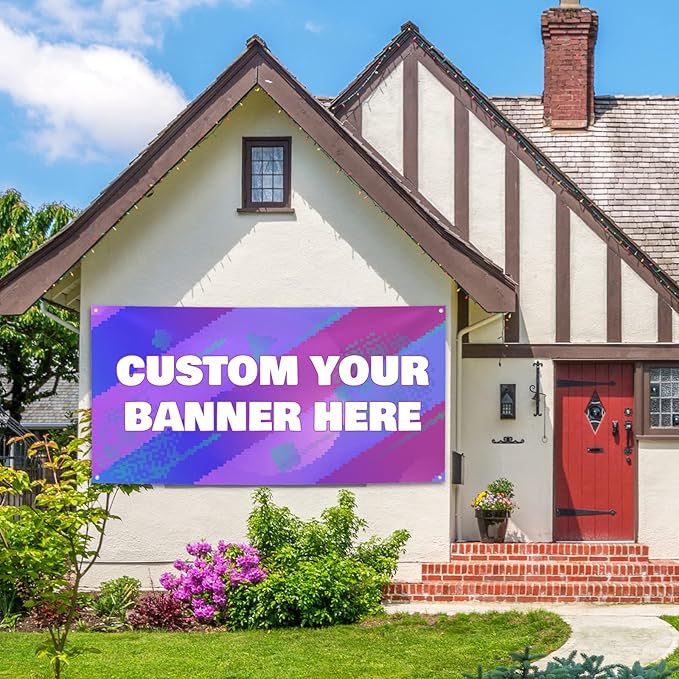 Custom Banners Personalized Banners Customize Design Your Own Make Your Own Banner Design Party/Birthday Banners Indoor/Outdoor 35x71IN