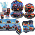 Monster Trucks Birthday Decorations - Monster Trucks Party Supplies including Plates, Cups, Napkins, Tablecloths for Boys - Serves 20 (6-20)