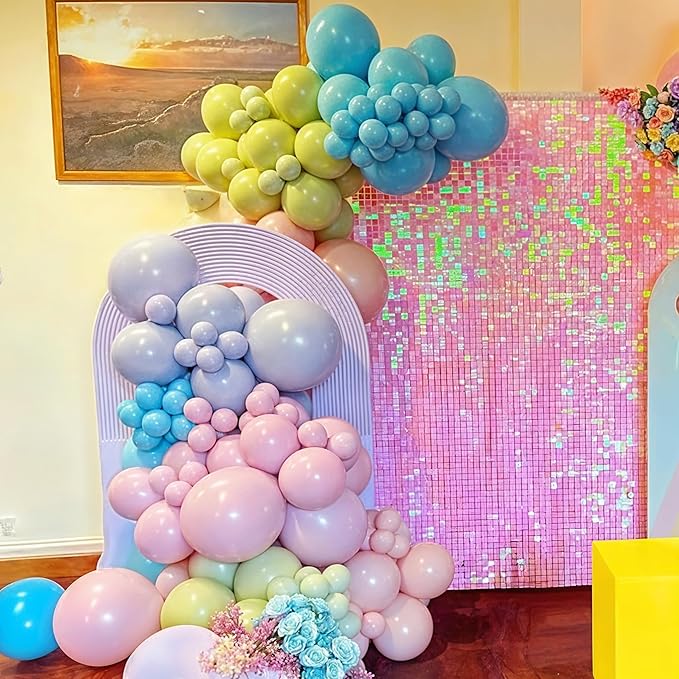 Pastel Balloons, 60PCS Macaron Pink Purple Blue Latex Balloon, Pastel Color Ice Cream Balloon for Kids Rainbow Party Baby Shower Wedding Unicorn Ice Cream Birthday Party Decorations Supplies