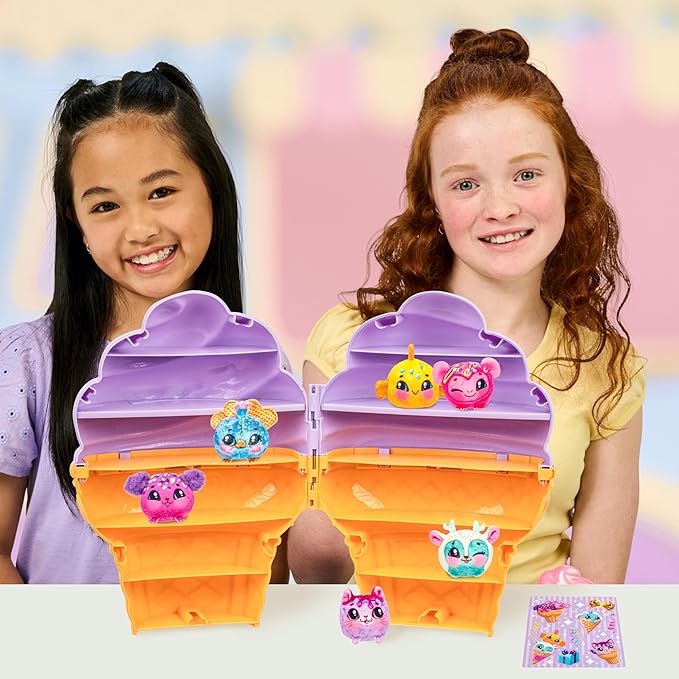 Cookeez Makery Yum Yumz Collector's Case, A Giant Ice Cream Case That Can Store 36 Yum Yumz! Includes 6 Exclusive Plush Plus A Fun Sticker Sheet To Decorate With, Play, Display And Store Away
