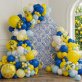 she found her main squeeze bridal shower with Royal Blue Yellow White Balloon Garland Arch Kit Lemon Foil Balloons for Summer amalfi last toast on the coast Bachelorette Bridal Shower Decorations