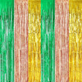 TONIFUL Green Rose Gold Door Streamers,Black and Pink Photo Booth Backdrop Metallic Streamers Foil Fringe Curtain for Birthday,New Year,Graduation,Grad,Baby Shower Party Streamers Decoration