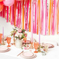 PapaKit 5ft Extra Large Sunset Sorbet Streamer Fringe Backdrop | Ready to Hang | String-Hanging Damage-Free Photo Booth Background for Summer Party, Bridal Shower, Birthday