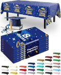Pureegg Graduation Decorations 2026 Plastic Tablecloth Disposable 8 Pack, Class of 2026 Rectangle Table Cover 54 x 108 Inch, Sturdy Leakproof Plastic Table Cloth for Graduation Party, Picnic, Blue