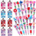 30 Pack Valentines Fun Pens with Cards 0.7mm Cute Animal Multicolor Ballpoint Pens Retractable 4 Colors in One Valentines Stationery Party Favors School Supplies Students Rewards