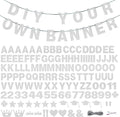 131 PCS Custom Banner Glitter DIY Letter Banners Personalized Banner for Birthday Congratulations Wedding Party Silver
