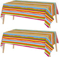 Kochorie 2 Pieces Mexican Party Tablecloth Plastic Cinco De Mayo Tablecloth Disposable Rectangle Tablecloths for Mexican Themed Birthday Party Decorations Supplies