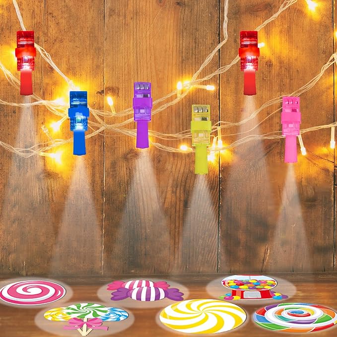 36 PCS Candy Birthday Party Favors Lollipop Candyland LED Light Up Finger Lights, Glow in the Dark Candy Land Party Bulk for Holiday Christmas Goodie Treat Bags Stuffers Candies Birthday Supplies
