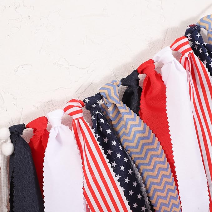 Red White and Blue High Chair Banner - 4th of July & Birthday Patriotic 1st Birthday Party Supplies, Independence Day Decorations
