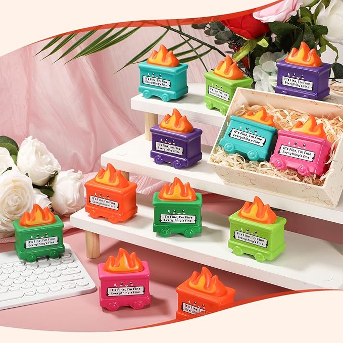 6 Pcs Dumpster Stress Balls Funny Motivational Stress Relief Balls Inspirational Emotional Relief Squeeze Fidget Toys for Adults Office Employee Coworker Staff Volunteer Teacher Team Gift