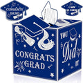 AYGXU graduation card box Holder 2026 with 30pcs graduation cards,Graduation party Decorations,graduation box for gifts and Cards,graduation money box,Graduation Party favors Supplies-Royal Blue box
