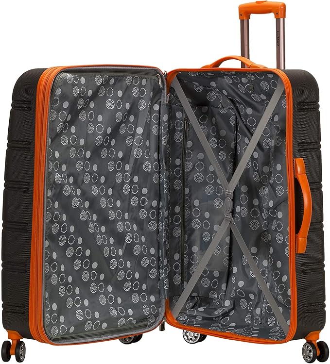 Rockland Melbourne Hardside 3 Piece Expandable Spinner Wheel Luggage Set, (20"/24"/28"), Charcoal