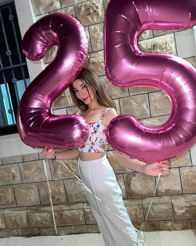 Pink Number 7 Balloon 40 Inch, 7 Balloon Number, 7th Birthday Decorations, Pink Party Supplies for Boys Girls