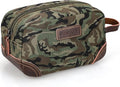 Emissary Leather & Canvas Dopp Kit - Men's Shaving & Toiletry Travel Bag, Small, Camo-Green