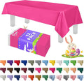 Grandipity 12 Pack Premium Disposable Plastic Tablecloth 54 Inch. x 108 Inch. Decorative Rectangle Table Cover - Hot Pink