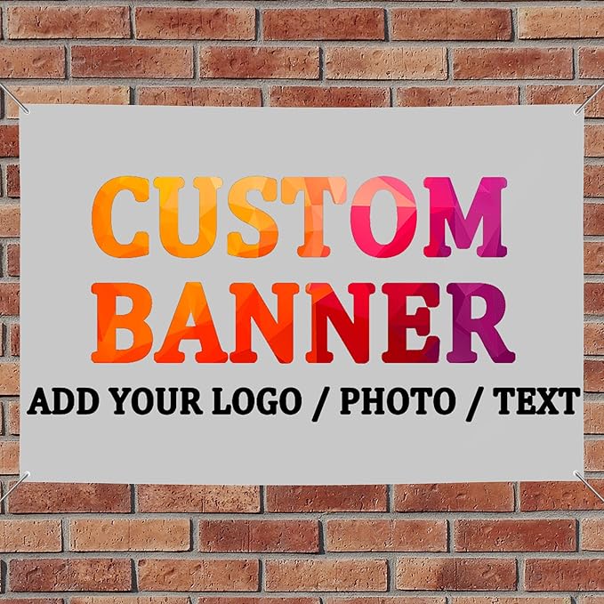 Custom Banners and Signs for Business,Banners and Signs customize for Outdoor,customized Personalized Banner Photo Text for Birthday Party Graduation Wedding Event (6' X 4')
