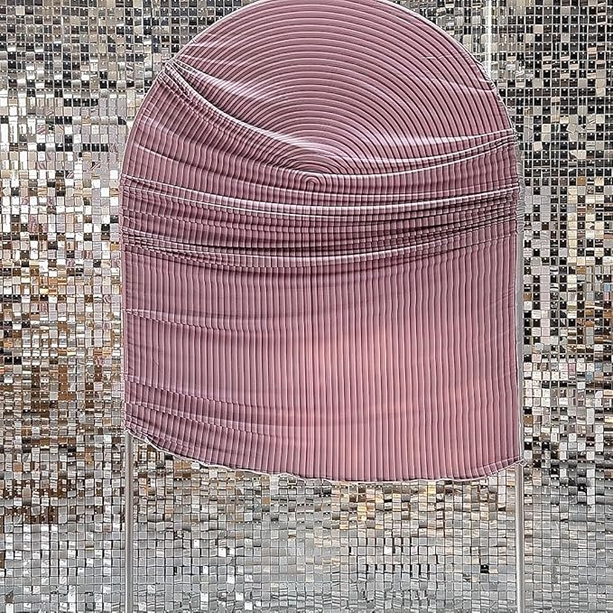 HUAYI Pink Ripples Pattern Arch Backdrop Cover for Birthday Party Wedding Baby Shower Decorations Chiara Backdrops Arched Wall Frame Stands Covers Props GP-456 4ft * 7ft