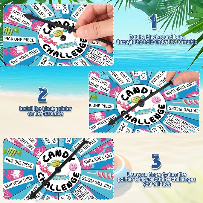 Soulchen Candy Challenge Game Spinner Spring Party Supplies Holiday Festival Game Cartoon Themed Birthday Party Favors Decoration for Boys Girls Teen Adult Family(Cartoon)