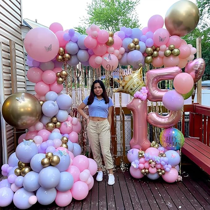 Pastel Pink Number 6 Balloon, 40 Inch Pearl Light Pink Number 6 Balloons for Girls, Foil Digital 6 Balloon Helium, Large Pink 6th Birthday Balloons for Girls Baby Shower Princess Party Decorations