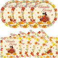 40Pcs Thanksgiving Paper Plates and Napkins Party Supplies, Disposable Fall Turkey Plates Napkins Dinnerware Set for Autumn Theme Friendsgiving Party Decorations