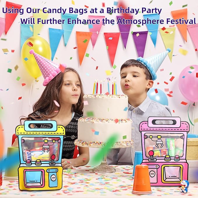 Lati Cute Goodie Kids Gift Bags - 20PCS Large Plastic Reusable Prefilled Goodie Bulk Party Favors Bags with Handles for Return Gift Kids Birthday,Snack,Candy,Party and Classroom Favorand Bags