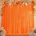 8x10FT Orange Backdrop Curtains for Wedding Parties, Wrinkle Free Polyester Photography Backdrop Drapes for Baby Shower Birthday Parties Easter Stage Background Stand Decorations 4x10ft,2 Panels