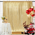 PartyDelight Gold Sequin Backdrop 8x8ft - High-Density 3mm Shimmer Sequin Background Sparkly Photography Curtain for Wedding, Gala, Professional Studio & Large Event Decor
