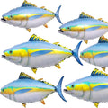 Tuna Balloons Set - 6Pcs Realistic Foil Tuna Fish Balloons, Fishing Theme Party Decorations for Angler Birthday Party, Fishing Lover Celebration, Outdoor Fishing Gathering Decor