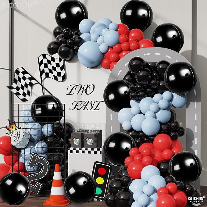 KatchOn, Huge Black Balloons - 22 Inch, Pack of 12 | Round 4D Foil Balloon | Black Birthday Party Decoration | Black Graduation Decorations 2026 | Mylar Balloons For Bachelorette, Baby Shower