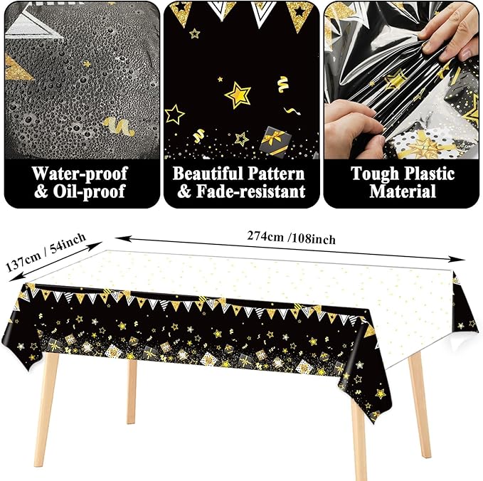 40th Birthday Party Supplies Serves 24 Black and Gold 40 Years Old Birthday Party Decorations Paper Plates Napkins Cheers to 40 Years Tablecloth Set Vintage 1986 Tableware Kit Favors for Men or Women