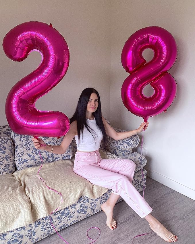 18 Balloon Number, Hot Pink Number 18th Birthday Balloons 40 Inch, 18 Years Old Hot Pink Birthday Decorations for Boys Girls, 18th Anniversary Decorations