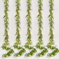 Dolicer 5 Packs Eucalyptus Garland with LED Lights String, 30Ft Faux Eucalyptus Greenery Garland, Artificial Hanging Green Eucalyptus Leaves Vine Wedding Backdrop Arch Wall Table Decor (Grey Green)