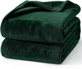 Hansleep Fleece Blanket for Couch Dark Green, Super Soft Flannel Fuzzy Throw Plush Cozy Blanket for All Seasons, Dark Green, Throw 50x60 Inches