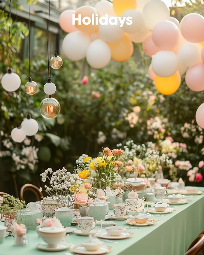 Pureegg Plastic Table Cloth Disposable 6 Pack, 54 x 108 Inch Table Cloths, Easter Party, Decorative Tablecloths, Rectangle, Light, Pastel Plastic Cover, Waterproof, Sage Green