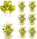Aluminum Foil Balloon Weights for Parties (6 pcs) - 0.31lb (140g) Each - Premium Balloon Anchors for Birthday, Wedding, Dinner, Indoor & Outdoor Decorations(Light Gold 6pcs)