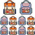 Lati 24PCS Birthday Party Favors Goodie Bags - Cartoon Style Durable Plastics Gift with Handles for Candy Treats,Events (Classroom Bags, Large)