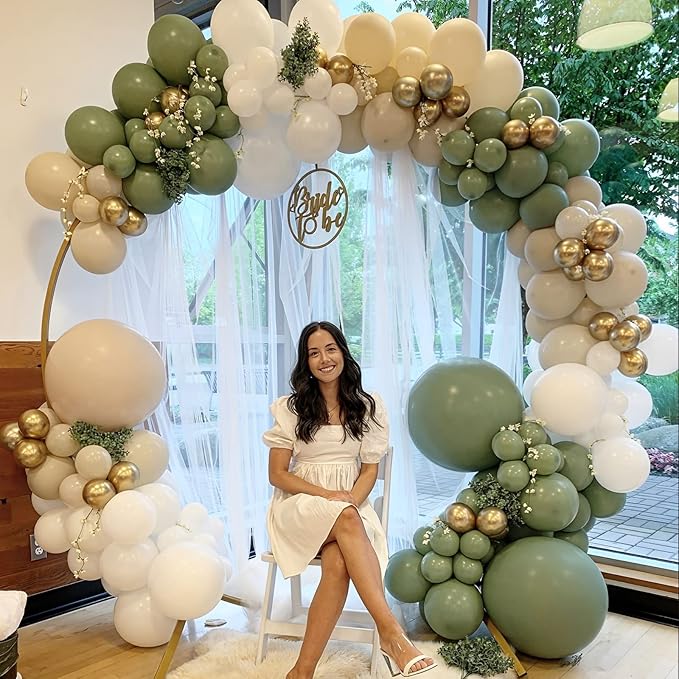 105pcs Sage Green Balloons 12inch Olive Green Balloons for Birthday Graduation Baby Shower Wedding Anniversary New Year Party Decorations