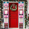 Pink Nutcracker Christmas Porch Banners 71x12 Inch Holiday Door Banner Decorations Hanging Soldier Welcome Signs for Xmas Indoor Outdoor Winter Front Door Party Décor