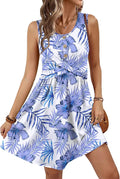 OFEEFAN Summer Dresses for Women Beach Fashion Sundresses Babydoll Dress Button Down Boho Dresses Cute Cross