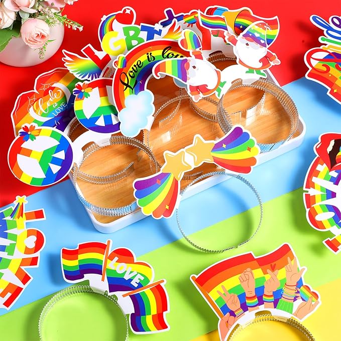 Blosssound 16 Pieces Rainbow Headbands Wild West Cowboy Party Favors Decorations for Western Birthday Party Supplies Accessories