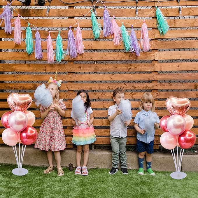 4 Sets Balloon Stand Kits, Balloon Sticks Holder with Base for Table Centerpiece Graduation Birthday Baby Shower Party Decorations