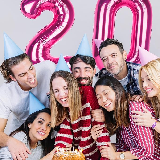 Number 2 Balloons 40 Inch Large Helium Foil Mylar Balloons For Birthdays Party Decorations/Wedding/Anniversary/Graduations/Baby Shower (Rose red)