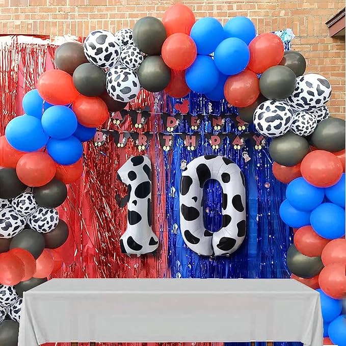 Cow Print Number Balloons, Large Foil Number 5 Balloon 40 Inch Cow Balloon for Boys Girls Birthday Decoration Cow Themed Birthday Party Decorations Farm Animal Party Supplies