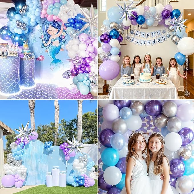 Purple and Blue Balloon Arch Garland Kit for Girls Princess Birthday Party Baby Shower Anniversary Decorations