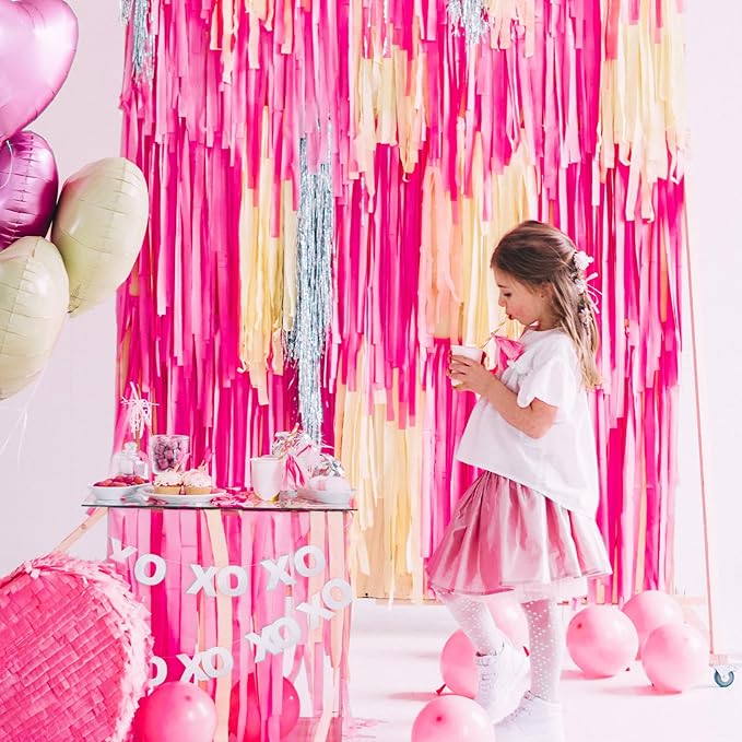 PartyWoo Crepe Paper Streamers 10 Rolls 820ft,Pack of Crepe Paper Streamers in Pink Shades Color,Crepe Paper for Birthday Decorations,Party Decorations,Valentines Day Decorations (1.8 in x 82 Ft/Roll)